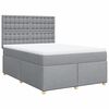 vidaXL Boxspring met matras stof lichtgrijs 160x200 cm