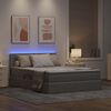 vidaXL Opbergbed met LED met matras met LED Taupe 140 x 200 cm Stof