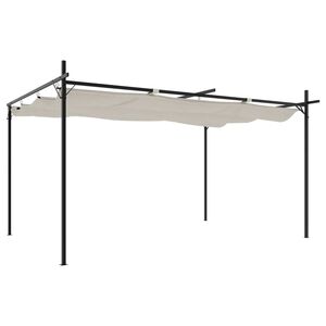 vidaXL Pergola met uitschuifbaar dak 395x292x230 cr&egrave;mekleurig