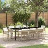 vidaXL Tuin eettafelset 9 pcs Beige poly rattan