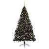 vidaXL Kunstmatig Voorverlicht Kerstboom met 300 LED Zwart 240 cm PVC