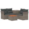 vidaXL Bankstel 6 st Grijs en Donkergrijs Poly Rattan en Staal