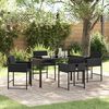 vidaXL Tuin eettafelset 5 pcs Zwart poly rattan