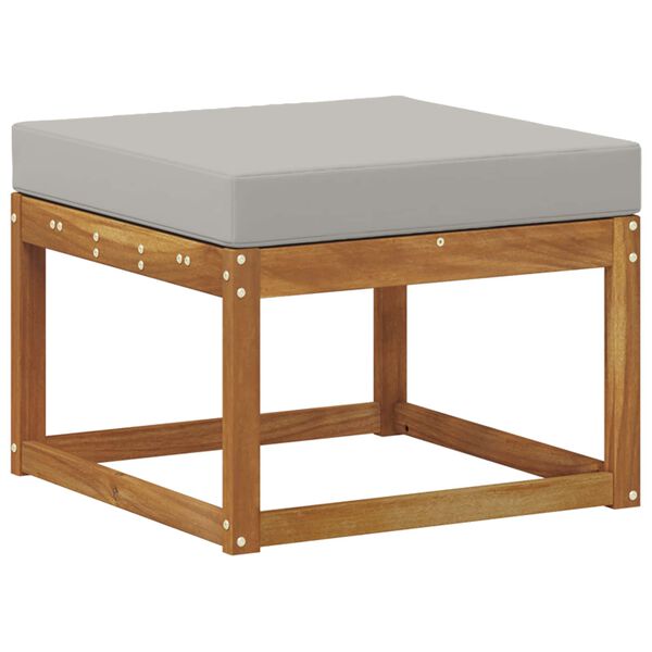 vidaXL Buiten bankenset met kussen 6 pcs Natuurlijk en Lichtgrijs