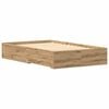 vidaXL Bedframe met lade Artisan Eiken 120 x 200 cm Bewerkt hout