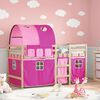 vidaXL Kinderhoogslaper met tunnel 90x190 cm massief grenenhout roze