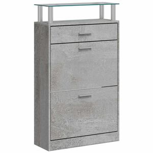 vidaXL Schoenenkast 63x24x104 cm bewerkt hout betongrijs