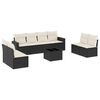 vidaXL 9-delige Loungeset met kussens poly rattan zwart