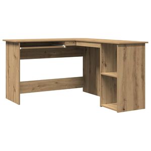 vidaXL Hoekbureau 120x140x75 cm bewerkt hout artisanaal eikenkleur