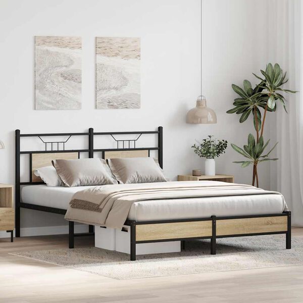 vidaXL Bedframe zonder matras hout sonoma eikenkleurig 140x200 cm