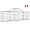 vidaXL Schanskorven 9 st gewelfd 200x30x60/80 cm gegalvaniseerd ijzer