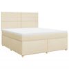 vidaXL Boxspring met matras stof cr&egrave;mekleurig 180x200 cm