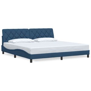 vidaXL Bedframe zonder matras stof blauw 200x200 cm