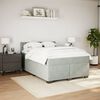 vidaXL Boxspring met matras fluweel lichtgrijs 160x200 cm