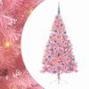vidaXL Kunstmatig Voorverlicht Kerstboom met 300 LED Roze 180 cm PVC