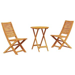 vidaXL Vouw Bistro Set 3 pcs Bruin Massief Acaciahout