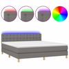 vidaXL Boxspring met matras en LED stof donkergrijs 160x200 cm