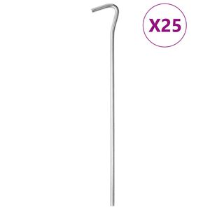 vidaXL Tentharingen 25 st &Oslash;5 mm 23 cm gegalvaniseerd staal
