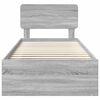 vidaXL Bedframe Grijs Sonoma 90 x 200 cm Massief grenenhout