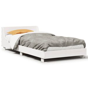 vidaXL Bedframe zonder matras massief grenenhout wit 90x190 cm
