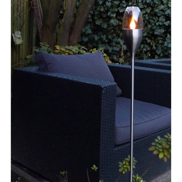 Luxform Tuinpaal met LED-lamp solar zilver 41165
