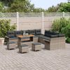 vidaXL Tuinbankenset met kussen 14 pcs Grijs poly rattan