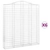 vidaXL Schanskorven 6 st gewelfd 200x30x220/240 cm ijzer