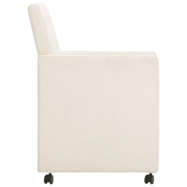 vidaXL Eetkamerstoelen 2 st stof cr&egrave;mekleurig