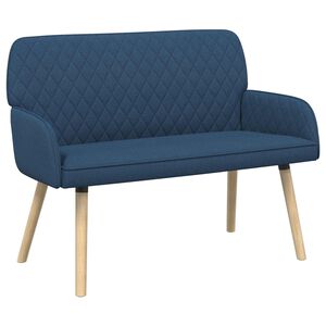 vidaXL 2-zitsbank met massief houten poten 2-zits Blauw Linnen stof