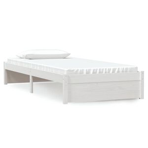 vidaXL Bedframe massief hout wit 90x200 cm