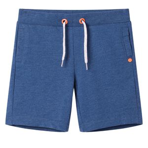 Kindershorts met trekkoord 128 gem&ecirc;leerd donkerblauw