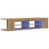 vidaXL Tv-meubel met LED 135x39x30 cm bewerkt hout artisanaal eiken