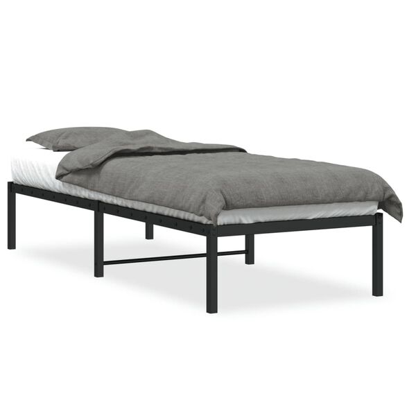 vidaXL Bedframe metaal zwart 80x200 cm