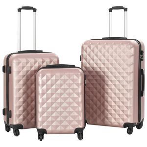 vidaXL 3-delige Harde kofferset ABS ros&eacute;goud