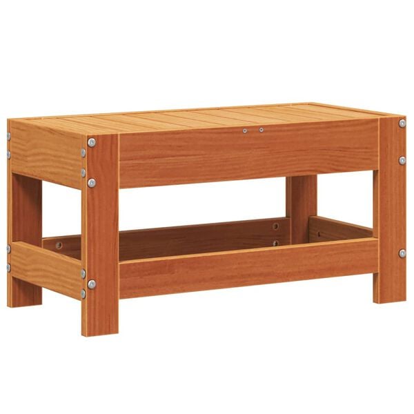 vidaXL Tuinvoetenbank 62x30x32 cm massief grenenhout wasbruin