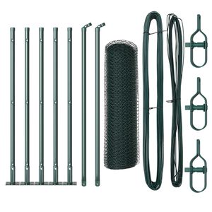 vidaXL Afrasteringspaal Groen 10 x 0,4 m (13 mm gaas) Staal en PVC