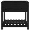 vidaXL Plantenbak met schap 82,5x82,5x81 cm massief grenenhout zwart
