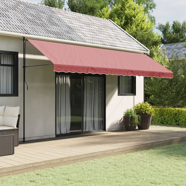 vidaXL Vervangingsdoek voor luifelrok gestreept 5 m bordeauxrood