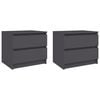 vidaXL Nachtkastjes 2 st 50x39x43,5 cm bewerkt hout grijs