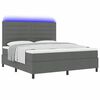 vidaXL Boxspring bed met matras met LED Donkergrijs 180 x 200 cm Stof