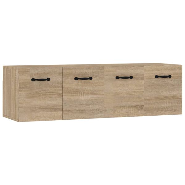 vidaXL Wandkasten 2 st 80x35x36,5 cm bewerkt hout sonoma eikenkleurig