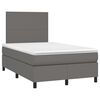 vidaXL Boxspring met matras en LED kunstleer grijs 120x190 cm