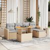 vidaXL 6-delige Loungeset met kussens poly rattan beige