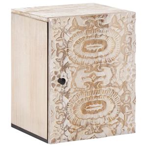 vidaXL Badkamer Hangkast Wit 38 x 33,5 x 48 cm Massief Mango Hout