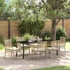 vidaXL Tuin Eetset 7 pcs Beige poly rattan