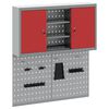 vidaXL Gereedschapskast set met plank 3 st Rood Gepoedercoat staal