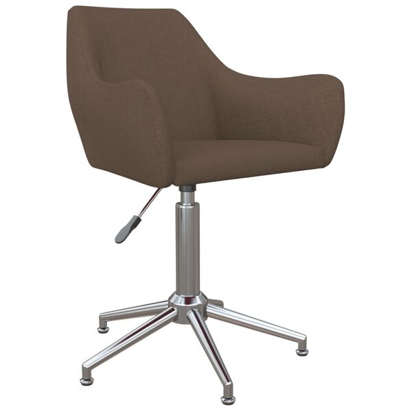 vidaXL Eetkamerstoelen draaibaar 2 st stof taupe
