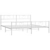 vidaXL Bedframe met hoofd- en voeteneinde metaal wit 180x200 cm