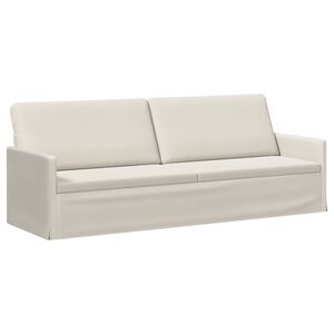 vidaXL 3-zits bank Cr&egrave;mekleurig 220 x 81 x 82 cm fluweel