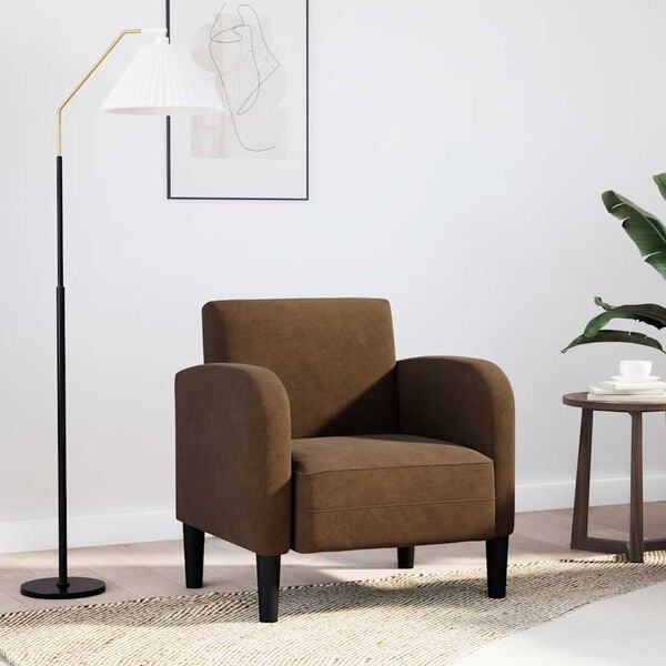 vidaXL Fauteuil met armleuningen 54 cm kunstleer bruin